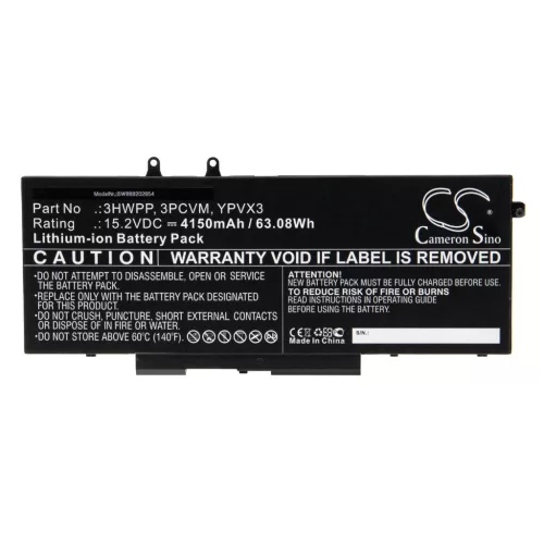 VHBW Notebook Battery Dell 3HWPP, YPVX3, 3PCVM - 4150 mAh 15.2 V Li-Ion