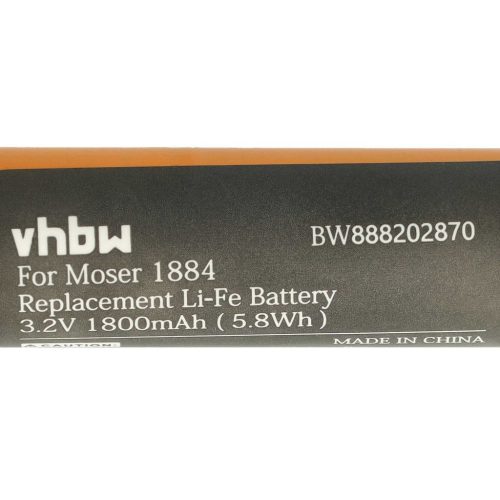 VHBW Hair Clipper Battery for Moser 1884-7102 - 1800 mAh 3.2 V Li-Ion