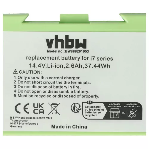 VHBW Akku iRobot ABL-D1, 4624864, ABL-D2 - 2200 mAh, 14,4 V, Li-Ion