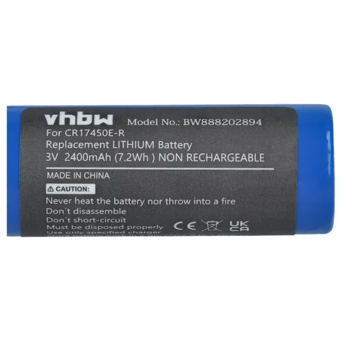 VHBW Universal Battery CR17450E-R replacement - 2400 mAh 3 V Li-Ion