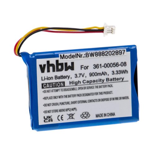 VHBW GPS Akku 361-00056-00, 361-00045-00, 1ICP5/34/45, 1ICP4/34/5, 361-00056-08 - 900 mAh 3,7 V Li-Ion