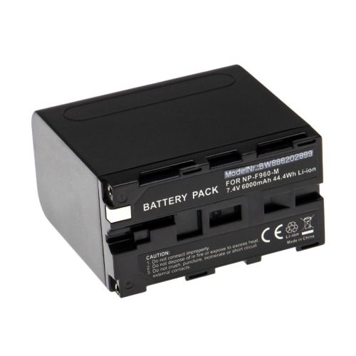 VHBW Sony NP-F950, NP-F930/B, NP-F950/B, NP-F550, NP-F930, NP-F750 Akku - 6000 mAh, 7,4 V, Li-Ion
