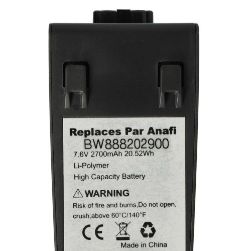 VHBW Drón akkumulátor  Parrot PF070312, PF728000AA, 50869BBR számára - 2700 mAh 7,6 V Li-polimer