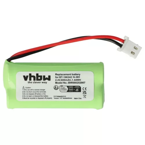 VHBW Vezetékes telefon akku Motorola BT283342, BT183342 - 600 mAh 2,4 V NiMH