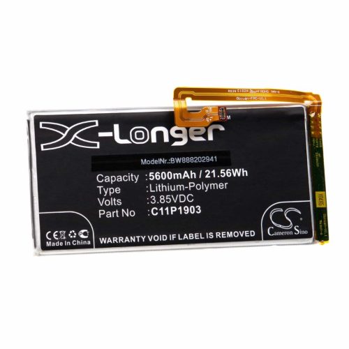 VHBW Mobile Phone Battery Asus 0B200-03720100, C11P1903 - 5600 mAh 3.85 V Li-polymer - Smartphone Battery