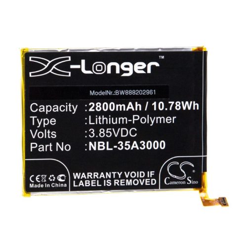 VHBW Mobile Phone Battery for Neffos NBL-35A3000 - 2800 mAh 3.85 V Li-Polymer - Smartphone Battery