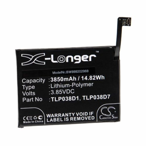 Mobiltelefon akkumulátor  T-Mobile / Alcatel TLP038D1, TLP038D7 - 3850 mAh 3,85 V Li-polimer