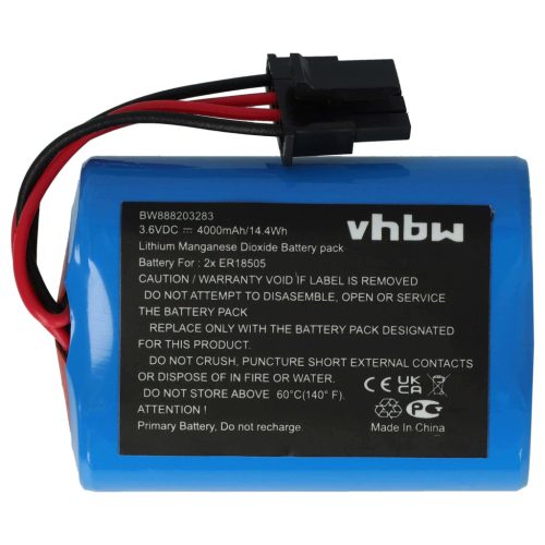 VHBW Alarmanlagen Akku Visonic 103-304742-2, 2XER18505M - 4000 mAh 3,6 V Li-SOCl2