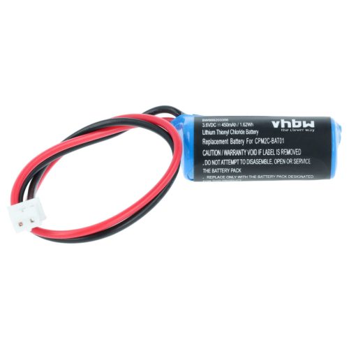 VHBW Ipari vezérlő akkumulátor Omron CPM2C-BAT01 helyett - 450 mAh 3,6 V Li-SOCl2