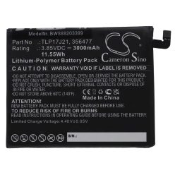   VHBW Mobile Phone Battery Wiko TLP17J21, 356477 - 3000 mAh 3.85 V Li-polymer - Smartphone Battery