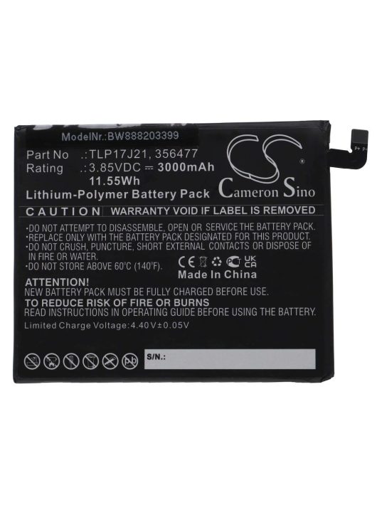 Mobiltelefon akkumulátor Wiko TLP17J21, 356477 - 3000 mAh 3,85 V Li-polymer - Okostelefon akkumulátor