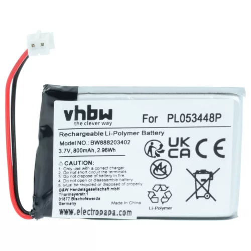 VHBW Helm Akku Nolan PL053448P - 800 mAh 3,7 V Li-Polymer