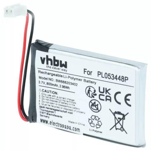 VHBW Helm Akku Nolan PL053448P - 800 mAh 3,7 V Li-Polymer