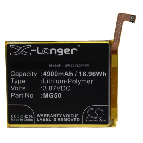 VHBW Mobile Phone Battery for Motorola MG50 - 4900 mAh 3.87 V Li-Polymer