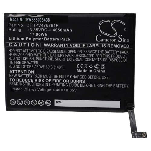 VHBW Mobile Phone Battery for Wiko FHPV476791P - 4650 mAh 3.85 V Li-polymer - Smartphone Battery