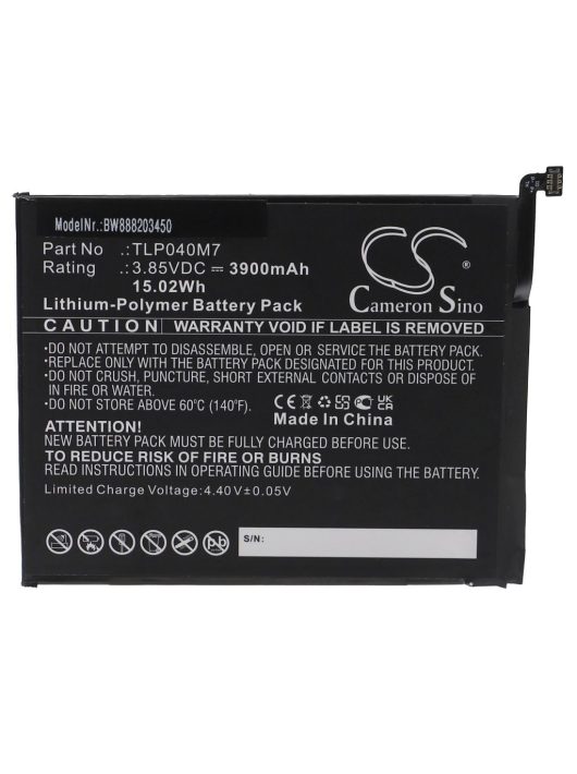 Akkumulátor táblagéphez Alcatel TLP040M1, TLP040M7 - 3900 mAh 3,85 V Li-polimer