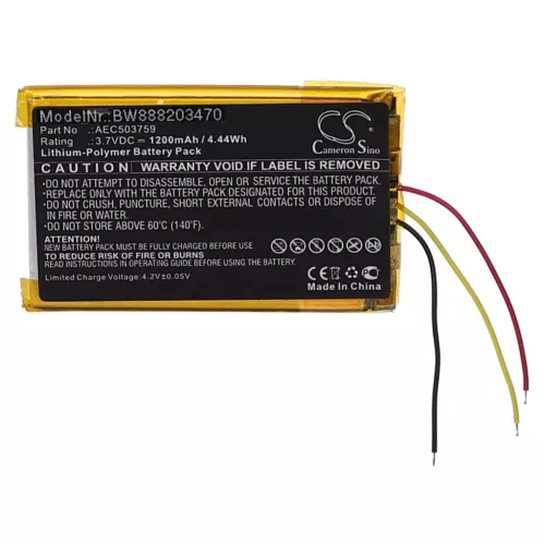 VHBW Vezeték nélküli fejhallgató akku a SteelSeries AEC503759-hez - 1200 mAh 3,7 V Li-polimer