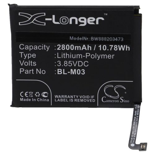 Mobiltelefon akkumulátor  LG BL-M03, EAC64791001 telefonhoz - 2800 mAh 3,85 V Li-polimer