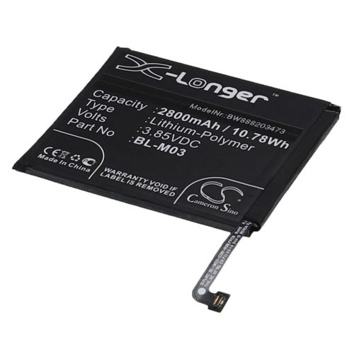 VHBW Mobile Phone Battery LG BL-M03, EAC64791001 - 2800 mAh 3.85 V Li-Polymer