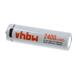   VHBW AAA Micro Battery - 650 mAh 1.5 V Li-Ion + Micro-USB connection