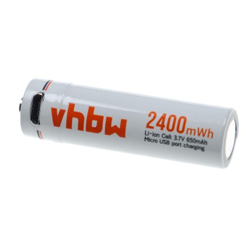 VHBW AAA Micro Battery - 650 mAh 1.5 V Li-Ion + Micro-USB connection