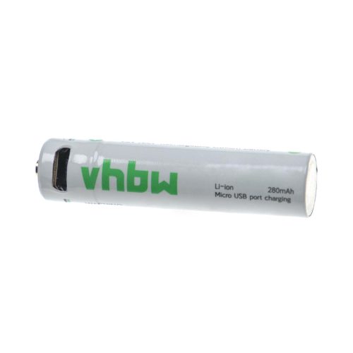 VHBW AAA Micro Battery - 280 mAh 1.5 V Li-Ion + Micro-USB connection