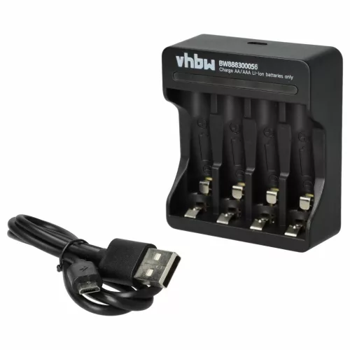 VHBW Charger for AA, AAA Li-Ion batteries - 5 V / 2 A