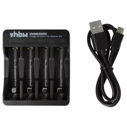 VHBW Charger for AA, AAA Li-Ion batteries - 5 V / 2 A