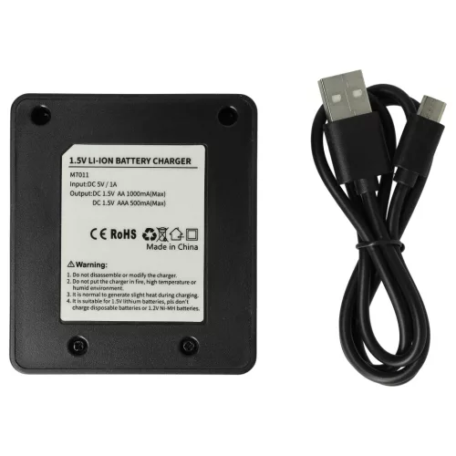 VHBW Charger for AA, AAA Li-Ion batteries - 5 V / 2 A