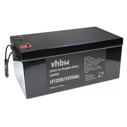 VHBW Onboard Battery for Caravans, Boats, Motorhomes, Solar Systems - 250 Ah 12.8 V LiFePO4
