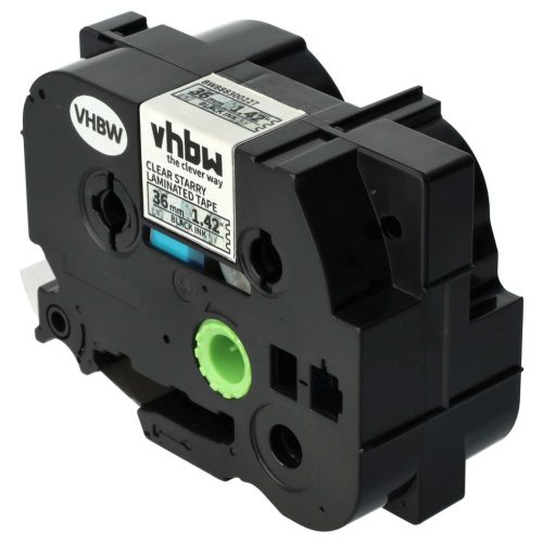 VHBW Brother TZE-161L1 Label Tape – 36 mm, Black-Clear