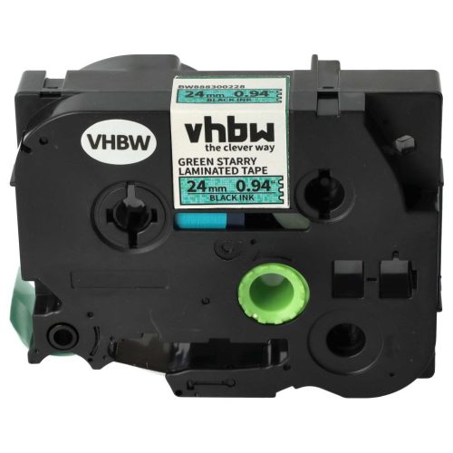 VHBW Brother TZE-751L1 Label Tape - 24 mm, Black-Green