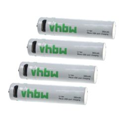   VHBW AAA Micro Battery - 280 mAh 1.5 V Li-Ion + Micro-USB connection