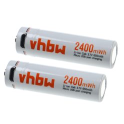   VHBW AAA Micro Battery - 650 mAh 1.5 V Li-Ion + Micro-USB connection