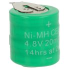 VHBW Gombelem Akku 4/V15H 2 Pin - 20 mAh 4,8 V NiMH
