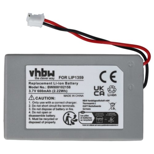 VHBW Gamer Joypad Akku Lip1359, Lip1859, Lip1472 - 600 mAh 3,7 V Li-Ion