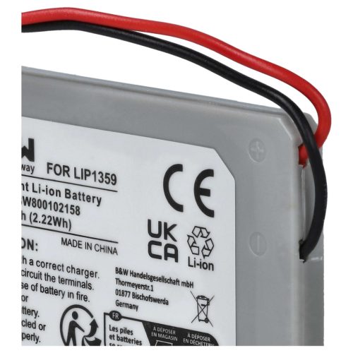 VHBW Gamer Joypad Akku Lip1359, Lip1859, Lip1472 - 600 mAh 3,7 V Li-Ion