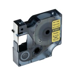 VHBW Dymo 16053 Label Tape - 12 mm, Black-Yellow, Flexible