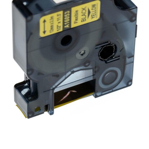VHBW Dymo 16053 Label Tape - 12 mm, Black-Yellow, Flexible