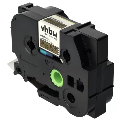 VHBW Brother TZE-MQ851 Label Tape - 24 mm, Black-Matt Gold
