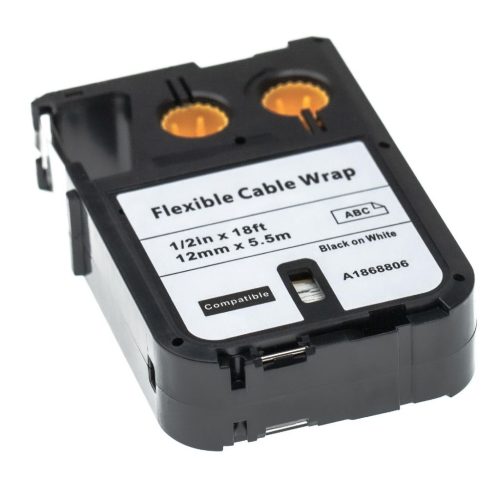 VHBW Dymo 1868806 Label Tape - 12 mm Black-White