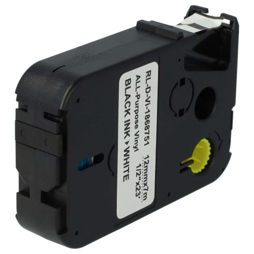 VHBW Dymo 1868751 Helyettesítő Címkeszalag - 12mm Fekete-Fehér, Univerzális Vinil