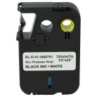 VHBW Dymo 1868751 Helyettesítő Címkeszalag - 12mm Fekete-Fehér, Univerzális Vinil
