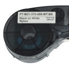 VHBW Brady M21-375-499 Címkeszalag - 9,53 mm, Fekete-Fehér, Nejlon Szövetpoliamid