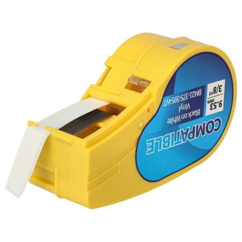 VHBW Brady M21-375-595-WT Címkeszalag - 9,35 mm, Fekete-Fehér, Vinil