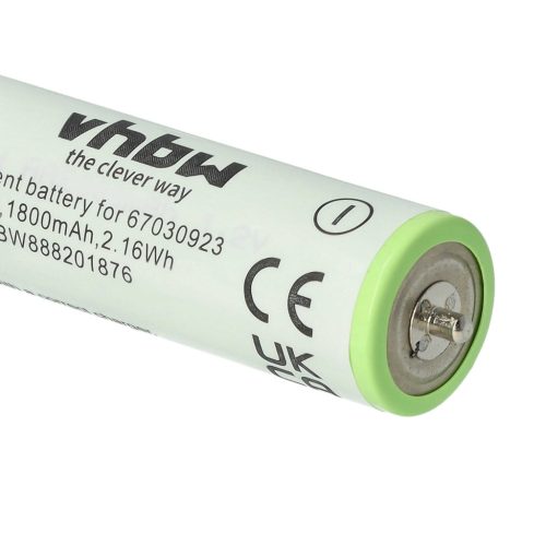 Electric Razor 2x Battery replaces Braun 67030923, HR-AAUV, 7030923, 67030834, 67030165 - 1800 mAh 1.2 V NiMH