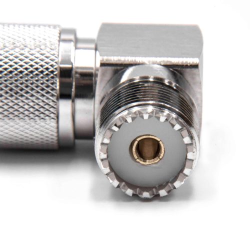 VHBW Koaxialadapter N Stecker SL-16 Buchse - HF Adapter, Rechtwinklig