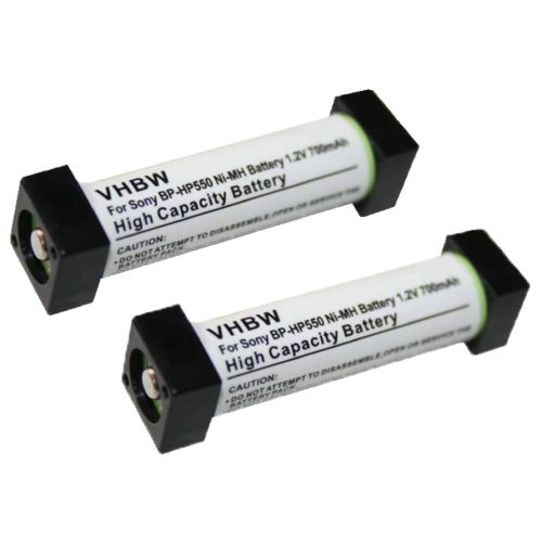 VHBW Vezeték nélküli fejhallgató Akkumulátor BP-HP550, 1-756-316-22, 1-756-316-21 - 700 mAh 1,2 V NiMH