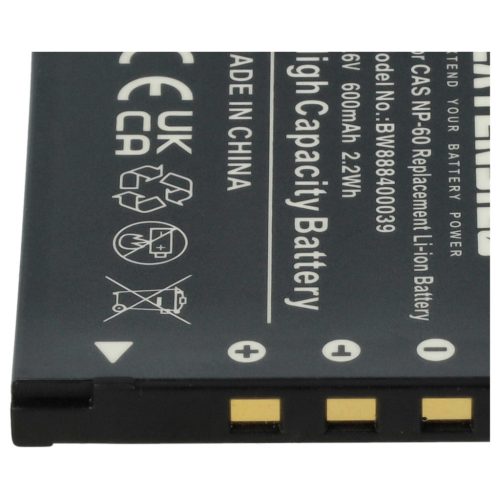 VHBW Kamera Akku Casio NP-60 - 600 mAh 3,7 V Li-Ion