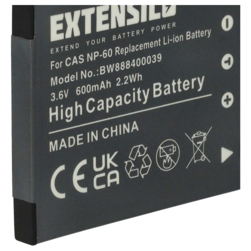 VHBW Kamera Akku Casio NP-60 - 600 mAh 3,7 V Li-Ion